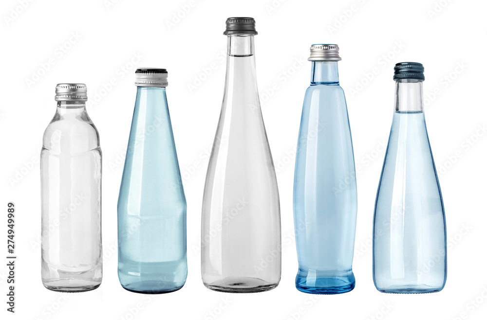 water glass bottle isolated - obrazy, fototapety, plakaty 