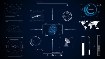 Technologies hud screen displays animations