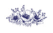 Elegant flower arrangement with anemone. Vector hand drawn floral design element.