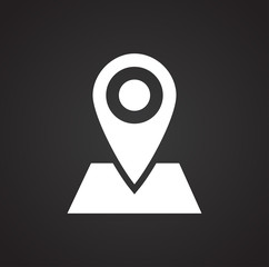 Poster - Geolocation related icon on background for graphic and web design. Simple illustration. Internet concept symbol for website button or mobile app.