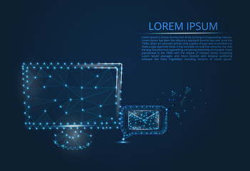 Poster - abstract image of e-mail. mail, letter, email, other concept illustration space, universe