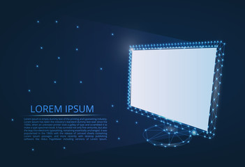 Poster - abstract computer monitor. in the style of lines and shapes consisting of polygons. the internet. co