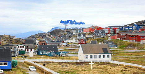 Colorful Nuuk city, capital of Greenland