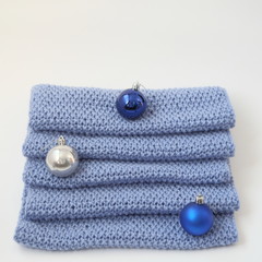 Close shot of cold weather winter handmade knitting clothes