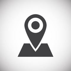 Poster - Geolocation related icon on background for graphic and web design. Simple illustration. Internet concept symbol for website button or mobile app.