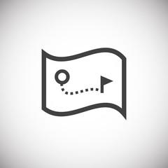 Poster - Geolocation related icon on background for graphic and web design. Simple illustration. Internet concept symbol for website button or mobile app.