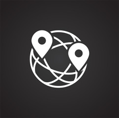 Poster - Geolocation related icon on background for graphic and web design. Simple illustration. Internet concept symbol for website button or mobile app.