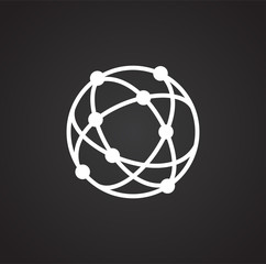 Poster - Geolocation related icon on background for graphic and web design. Simple illustration. Internet concept symbol for website button or mobile app.