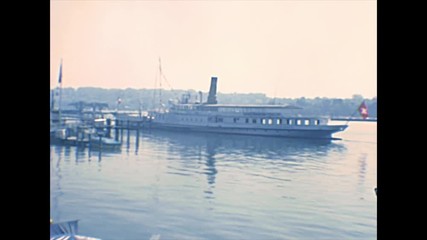 Wall Mural - harbor tarragona city with big boats docked. archival of catalonia region of spain in 1970.