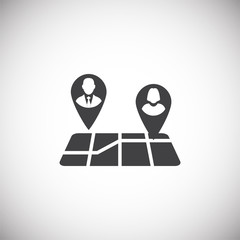 Poster - Geolocation related icon on background for graphic and web design. Simple illustration. Internet concept symbol for website button or mobile app.