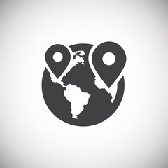 Poster - Geolocation related icon on background for graphic and web design. Simple illustration. Internet concept symbol for website button or mobile app.