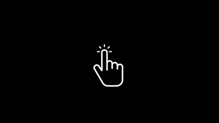 Poster - Click icon. Click icon animation on a white and black background. 4k video