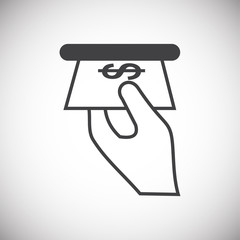 Poster - pos terminal icon on background for graphic and web design. simple illustration. internet concept sy