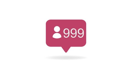Poster - red icon followers counter. motion graphic design. alpha luma. 4k video