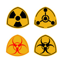 Biohazard Icon, Radiation Caution, Radiation Hazard Chernobyl. Vector Illustration On White Background.