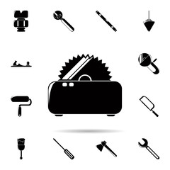 Poster - Electric saw icon. Universal set of construction tools for website design and development, app development