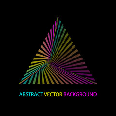 Wall Mural - Geometric background with colored triangle and space for lettering, triangular logo on dark background eps10