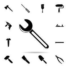Poster - Wrench icon. Universal set of construction tools for website design and development, app development