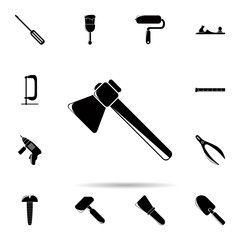 Poster - Ax icon. Universal set of construction tools for website design and development, app development