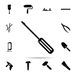 Poster - Screwdriver icon. Universal set of construction tools for website design and development, app development