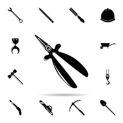 Poster - Narrow pliers icon. Universal set of construction tools for website design and development, app development