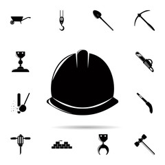 Poster - Construction helmet icon. Universal set of construction tools for website design and development, app development