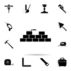 Poster - Building bricks icon. Universal set of construction tools for website design and development, app development