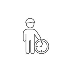 Poster - Time management, businessman icon. Element of time management icon. Thin line icon for website design and development, app development