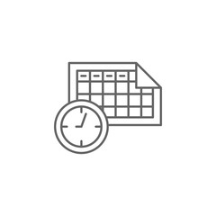 Poster - Schedule, time management icon. Element of time management icon. Thin line icon for website design and development, app development