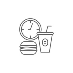 Poster - Fast food, time management icon. Element of time management icon. Thin line icon for website design and development, app development