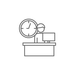 Poster - Working, time management icon. Element of time management icon. Thin line icon for website design and development, app development