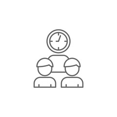 Poster - Teamwork, time management icon. Element of time management icon. Thin line icon for website design and development, app development