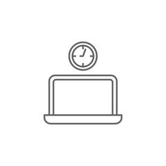 Poster - Laptop, time management icon. Element of time management icon. Thin line icon for website design and development, app development