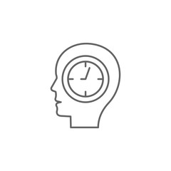 Poster - Brain, time management icon. Element of time management icon. Thin line icon for website design and development, app development