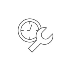 Poster - Time, tool, time management icon. Element of time management icon. Thin line icon for website design and development, app development