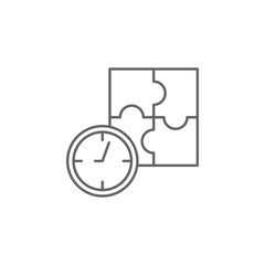 Poster - Puzzle, time management icon. Element of time management icon. Thin line icon for website design and development, app development