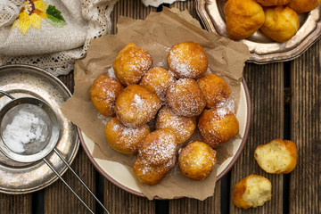 Homemade deep fried sweet ricotta fritters