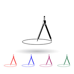 Poster - compass multi color icon. Elements of education set. Simple icon for websites, web design, mobile app, info graphics