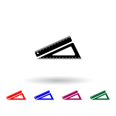 Poster - set of rulers multi color icon. Elements of education set. Simple icon for websites, web design, mobile app, info graphics