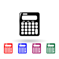Poster - calculator multi color icon. Elements of education set. Simple icon for websites, web design, mobile app, info graphics