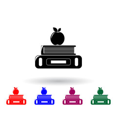 Poster - books and apple multi color icon. Elements of education set. Simple icon for websites, web design, mobile app, info graphics