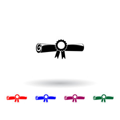 Poster - diploma multi color icon. Elements of education set. Simple icon for websites, web design, mobile app, info graphics