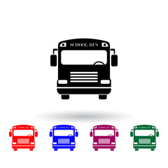 Poster - school bus multi color icon. Elements of education set. Simple icon for websites, web design, mobile app, info graphics