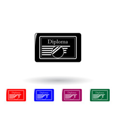 Poster - diploma multi color icon. Elements of education set. Simple icon for websites, web design, mobile app, info graphics