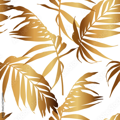 Nature Seamless Pattern Hand Drawn Tropical Summer Background
