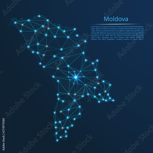 Cuadros en Lienzo Moldova communication network map