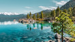 canvas print picture - Lake Tahoe Cove Aqua Blue