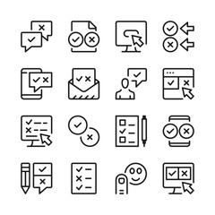Poster - Survey line icons set. Modern graphic design concepts, simple outline elements collection. Vector line icons