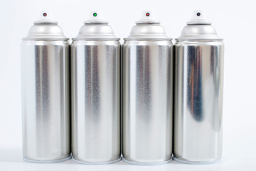 silver spray cans