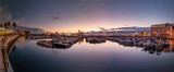 Fototapeta Miasto - marina of Faro city at sunset